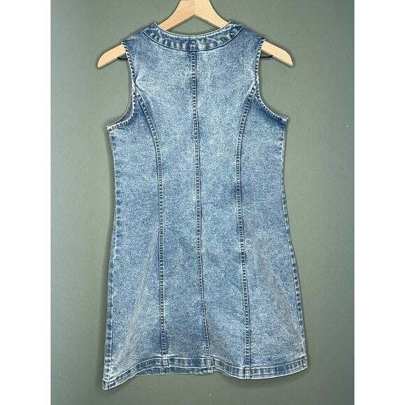 Frye Ladies Denim Mini Dress Size Large Light Wash Sleeveless XS NWT - Picture 3 of 12